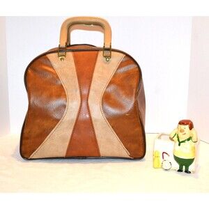 Vintage Bowling Bag Rocking Retro Mod Brown